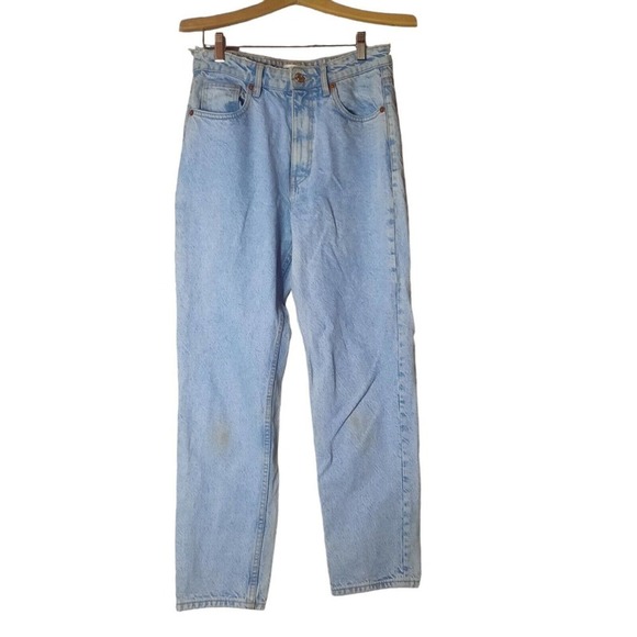 Zara Denim - Zara by TRF Women 6 Light Wash High Rise Mom Jean 90s Y2K Clueless Broke In Blue